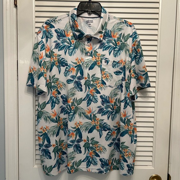 Izod Other - IZOD Saltwater XXL Tropical Floral Print Polo Shirt Mens Short Sleeve